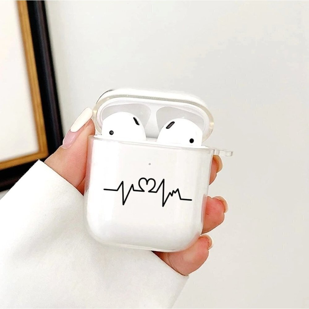 Airpods 1/2 Case Holder Clear Heart Pulse ECG